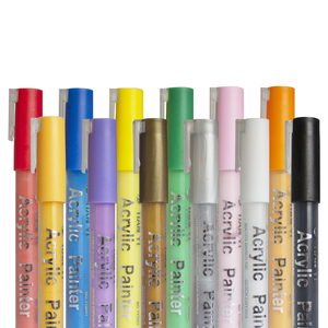 Vernice Penne per il Rock Pittura, Ceramica, Porcellana, Vetro, Legno, Tessuto, Tela di Canapa. Set di 12 Vernice Acrilica Marcatori Medio <span class=keywords><strong>Punta</strong></span> - Product Image 5