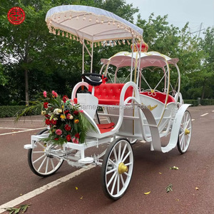 Blanco Eléctrico <span class=keywords><strong>Cenicienta</strong></span> Calabaza Carruaje Boda Turismo Jugar Carruaje tirado por caballos - Product Image 5