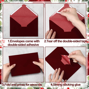 Enveloppes en velours pour mariage, 5 x 7 pouces, vintage, douces, rectangulaires, élégantes, pour <span class=keywords><strong>invitation</strong></span>, cadeau, remerciements de mariage, lettre - Product Image 3