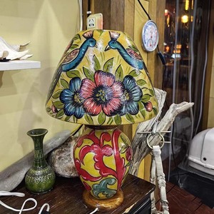 Thiết kế hiện đại hand-Painted Lạc Đà da bảng đèn với Peacock Pattern Shade & vẹt thiết kế cơ sở - Product Image 2