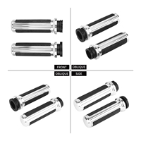 Poignées de moto en aluminium de 1 pouce avec revêtement en caoutchouc pour Harley Sportster XL Dyna Softail Touring V-Rod VRSC XR 1996 et modèles ultérieurs (paire)