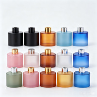Diffuseur d'huiles essentielles en verre transparent avec embout à vis coloré, bouteille de diffusion de parfum 120 ml