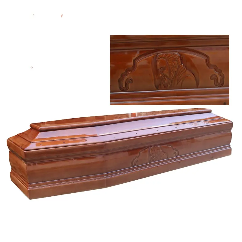 TD--E19 fabricant Chinois en bois funéraire cercueil Européen avec poignées