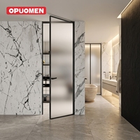 Pintu Kamar Mandi Kaca Aluminium Anti Air dan Kedap Suara Berkualitas Tinggi OPUOMEN dengan Permukaan Berlapis Bubuk dan Garansi 5 Tahun