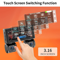 Caméra embarquée CPT 4 canaux pour voiture, 360° WiFi, surveillance de stationnement 24h/24, 4 objectifs FHD 1080P, écran tactile IPS 3,16 pouces, capteur G, application