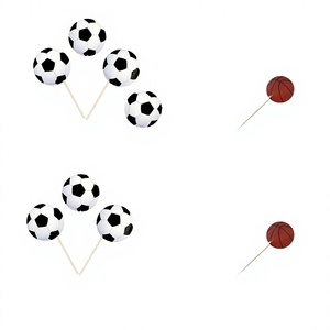 Wholesale Disposable Wood Custom Logo <b>Printing</b> <b>Cocktail</b> Ball Football Shape Toothpick Flag Burger Decoration 6.5cm WINHON Brand - Product Image 3