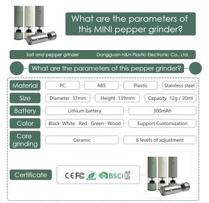 Kitchenware Stainless Steel Spice Automatic Rechargeable Mini Salt and <b>Pepper</b> Set <b>Pepper</b> Mill Portable - Product Image 3