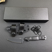Couteau à lame fixe haut de gamme avec manche en G10, couteau de poche pour le camping en plein air, la randonnée, les situations d'urgence, couteau de chasse droit et tranchant