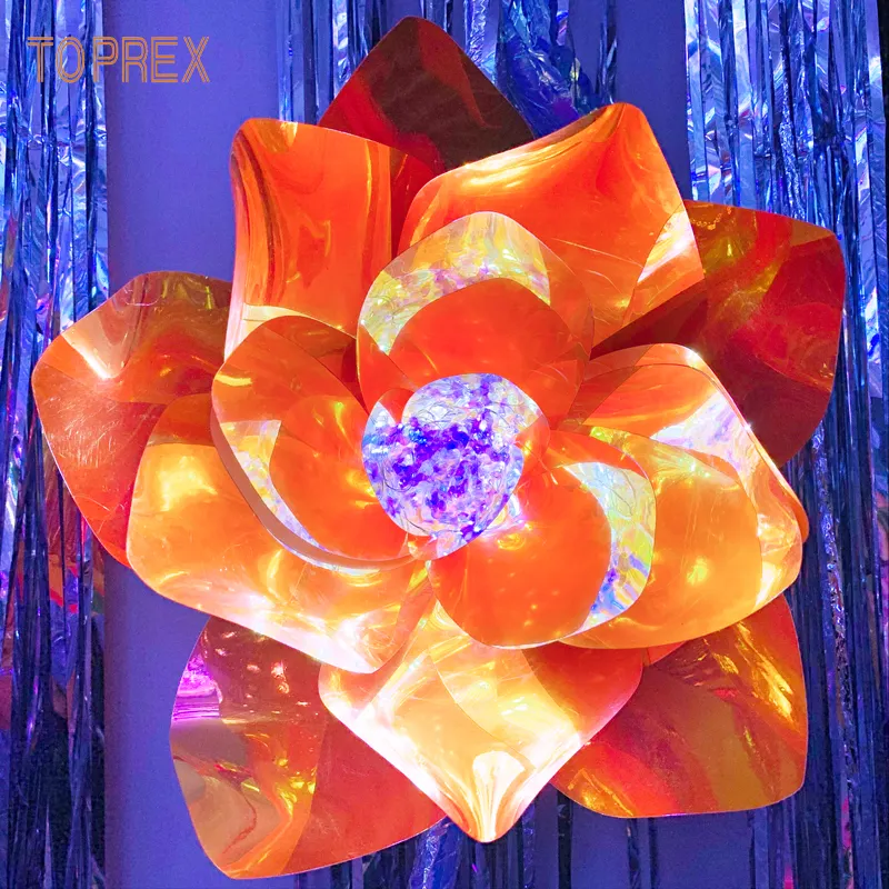 TOPREX new item garden wedding hanging decorative valentine's day gift led dream color magnolia flower lights
