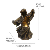 Effrayant Grim Reaper Statue Résine Petit Antique En Laiton Fantôme Lanterne Étagères Figure pour Halloween Maison Jardin Sculpture Horreur