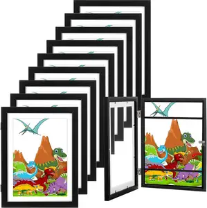 Hot Sale Kids Artwork Picture Frame Front Opening Display Storage Wooden Kids Art Storage Frames For Art Projects Schoolwork