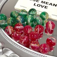 Perles rondes en résine avec paillettes or écrasées de luxe, 10, 12, 16 mm, perles fines et brillantes en vrac pour la fabrication de bracelets et de colliers faits main