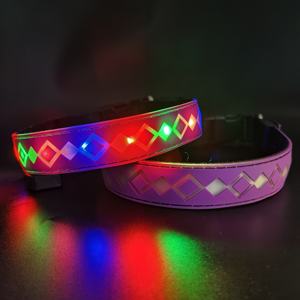 Collar Luminoso LED Recargable por USB para Mascotas, Color RGB, Patrón Sólido, Cintas de Alta Visibilidad, Ajustable, Brillo LED, Seguridad Nocturna - Product Image 6