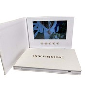 Videolibro de tapa dura con pantalla LCD para invitaciones de boda de lujo