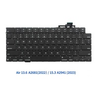 Claviers d'ordinateur portable US FR GR AR UK pour Macbook A2681 13,6 pouces (2022) A2941 (2023) Clavier d'ordinateur portable A2141 A2179 A2251 A2337 A2338