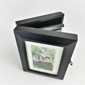 Boîte d'album photo en bois avec fermeture à bouton pour protéger les photos, cadre d'album de mariage, pages noires - Product Image 6
