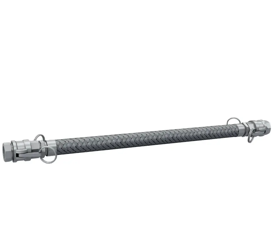 Assemblages de tuyaux flexibles en métal en acier inoxydable tressé personnalisé tuyau en métal ondulé haute température haute pression