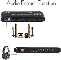 Commutateur matriciel HDMI Justlink 4x2, répartiteur 4K 60Hz HDR HDCP 2.2, extracteur audio ARC, EDID 18 Gbps pour téléviseur, barre de son, amplificateur, récepteur