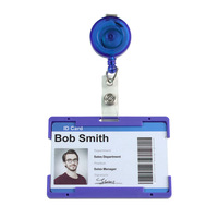 En gros, Porte-badge rétractable transparent avec clip à ressort non pivotant, cordon en nylon, coque en ABS et sangle en PVC, accessoires pour porte-badge d'identification