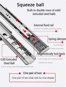 Kính thiên văn mềm đóng undermount Ngăn kéo trượt tủ bếp 12/14/16/18/20/22/24 inch 3-fold Home khách sạn văn phòng công nghiệp sử dụng - Product Image 6