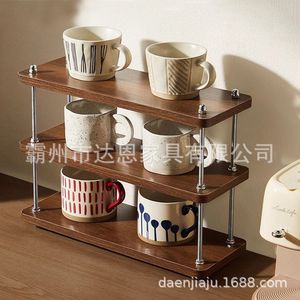 Vintage Style Storage Rack 3 Tier <b>Adjustable</b> Height Desktop Organizer For Kitchen Office Coffee Shop <b>Shelves</b> - Product Image 4