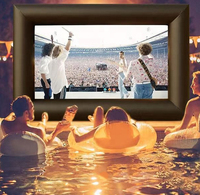 Açık hava etkinlikleri için büyük açık 24FT 14FT reklam şişme ekran ekipman film ve TV projektör sinema ekranı