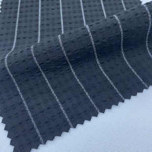 Chất Lượng Cao Dệt Bốn Cách Spandex Đen Trắng Sọc Sợi Nhuộm Vải Seersucker Vải - Product Image 4