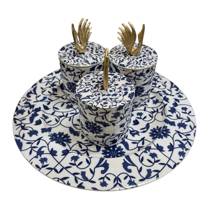 Juego de Recipientes de Almacenamiento Cilíndricos de Metal y Hierro de la Mejor Calidad, con 2 Tapas y Bandeja, para Aperitivos, Dulces, Frutos Secos, Vajilla Moderna y de Lujo - Product Image 1