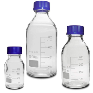 Bouteilles de réactif d'eau en plastique Borosilicate avec chapeau à vis, prix d'usine, laboratoire 250Ml 1000 <span class=keywords><strong>Ml</strong></span> verre borosilicaté transparent - Product Image 1