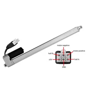 Atuador linear elétrico PLC com sensor de hall, controle síncrono 12v24v dc