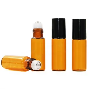 Populaire 1Ml 2Ml 3Ml 5Ml 10Ml Amber Glazen Fles Roll Op Fles Voor Etherische Olie Parfum