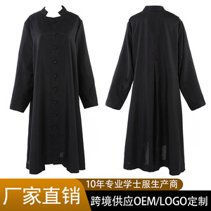 Túnica de Graduación para Adultos, Tejida, de una Sola Capa, Atuendo Académico, Túnica Religiosa para Pastor de Iglesia, Unisex, de Poliéster, con Botones - Product Image 5