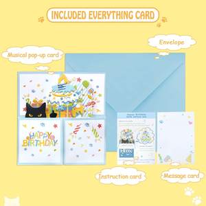 <span class=keywords><strong>Tarjetas</strong></span> <span class=keywords><strong>de</strong></span> Cumpleaños 3D Pop-up Divertidas, Tarjeta <span class=keywords><strong>de</strong></span> Cumpleaños 3D para Mujer, <span class=keywords><strong>Tarjetas</strong></span> <span class=keywords><strong>de</strong></span> Felicitación para Todos los Amantes <span class=keywords><strong>de</strong></span> los Gatos, Presiona el Botón <span class=keywords><strong>de</strong></span> Encendido para Reproducir - Product Image 5