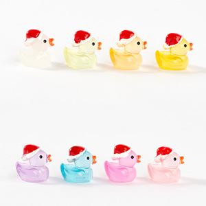 Christmas <b>Duck</b> Resin Figurine Miniature Ornament Led <b>Lighting</b> Desktop Car Decorative Craft - Product Image 1