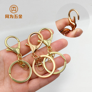 Lobster Buckle Keychain Zinc Alloy 34mm 30mm Flat <b>Ring</b> Round Metal <b>Key</b> Accessories For <b>Bag</b> DIY Gift - Product Image 1