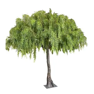 Lanskap Desain Baru Pohon Salix Buatan 500CM 300 Cabang Pohon Dedalu Dekorasi untuk Dalam dan Luar Ruangan