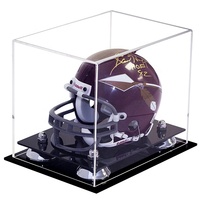 Présentoir mural de casque de Football en acrylique transparent, Mini-miroir, avec pinces noires, pièces