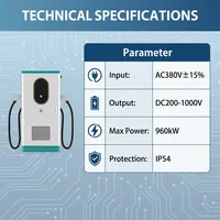 Station de recharge DC pour véhicules électriques à double connecteur CCS2/GB/T, refroidie par liquide, IP54, 600kW 800kW, câbles, OCPP 1.6J, pour parcs logistiques, commerciale, OEM ODM