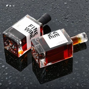 Botella de Vidrio Cuadrada Transparente de 100ml, 500ml, 1000ml, Vacía, para Whisky/Licores, con Tapón, Superventas - Product Image 2