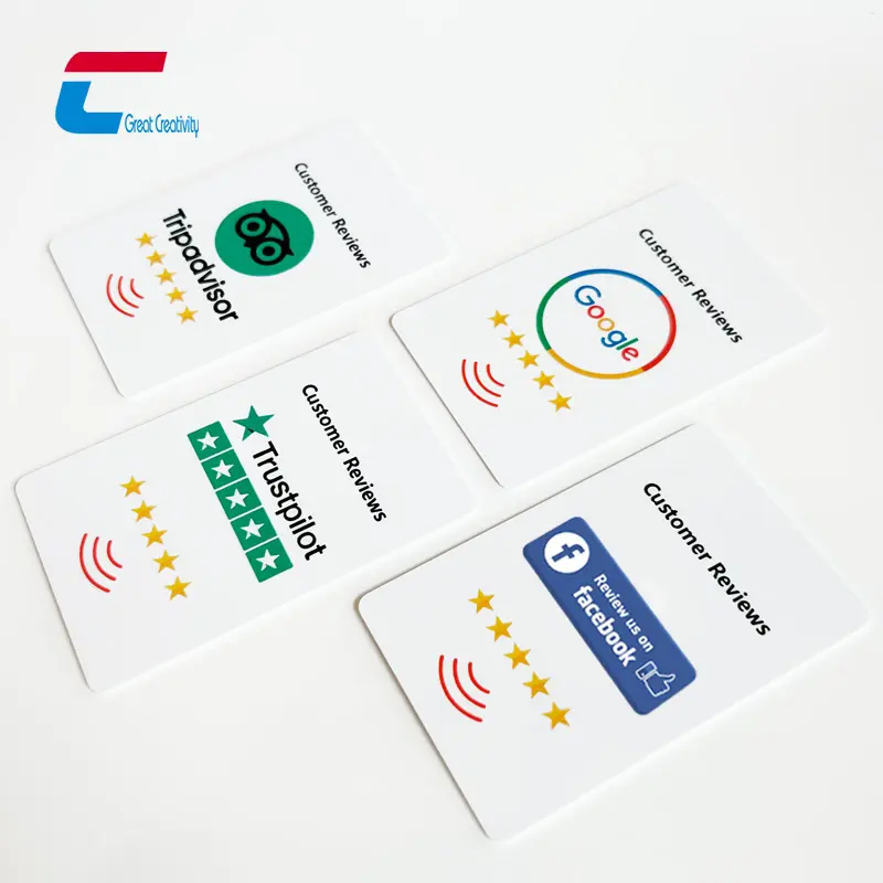 ป้ายติดเคาน์เตอร์ NFC Google Avis Review การ์ดติดป้ายติดกาว NFC Google Business cards