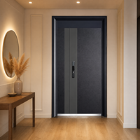 Porte de Sécurité en Acier OEM Personnalisée 2026 Anthracite Texture Tissu Clavier Électronique Charnière Cachée Plaque de Protection Thermique Villa CE NFRC
