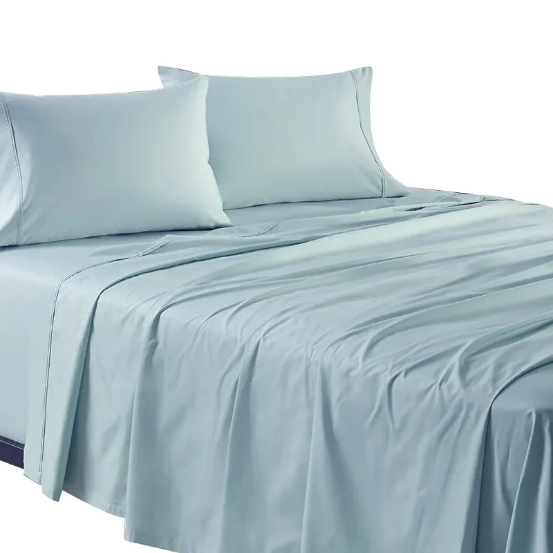 Lençol de cama barato atacado bordado à mão para casa, conjunto de capa de edredom, lençol de hotel 100% algodão, 4 peças
