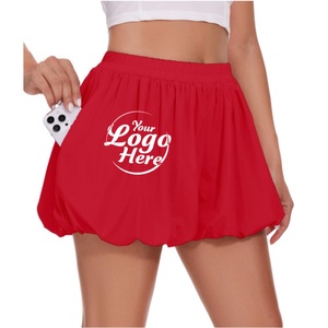 Summer a Line Bubble Skirt Loose Fit Workout Athletic Skorts Wide Leg <b>Balloon</b> Comfy Bubble Shorts Casual Ruffle Dresses - Product Image 1