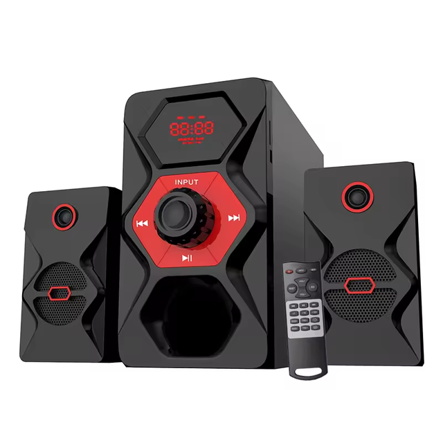 High Quality 2.1CH USB BT FM Computer Audio Desktop Multimedia Speaker Subwoofer 2.1 TV Audio Home Set Active Powered Speaker