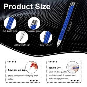 اقلام حبر معدنية LED خفيفة بشعار ترويجي حسب الطلب، اقلام حبر مدببة تعمل باللمس، اقلام حبر مضيئة، اقلام الممرضات المرحة - Product Image 2