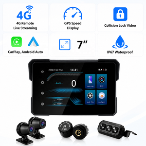 CarPlay Moto 7 Zoll mit TPMS und Kamera 7 Zoll 4G Fernüberwachung GPS-Geschwindigkeitsanzeige IP67 Wasserdichter Bildschirm - Product Image 1