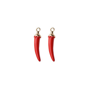 Pendentif en forme de piment rouge en alliage de zinc, breloque à thème pour la fabrication de bijoux DIY, accessoire de mode unisexe - Product Image 5