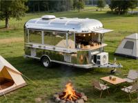 Kiosque mobile motorisé personnalisé pour hot-dogs avec grill à 7 rouleaux et chauffe-plats pour zones piétonnes à fort trafic