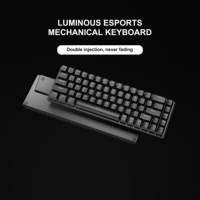 Clavier mécanique filaire USB HX-JX04 68 touches 65 % noir, éclairage LED rétroéclairé, hot-swap, pour ordinateur PC portable - Vente en gros