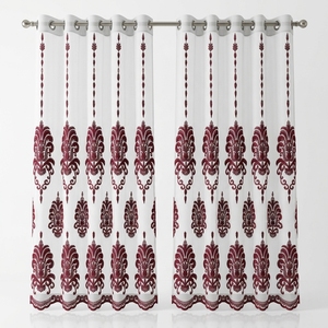 Voilages brodés damassés européens de haute qualité DaiRui en gros, à œillets, pour rideaux de salon et de chambre - Product Image 1